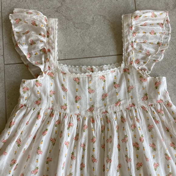 Janie and Jack FLORAL RUFFLE SLEEVE SUNDRESS - Picture 7 of 9